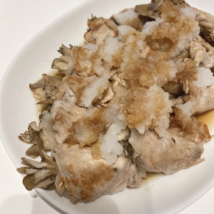 おろしポン酢最高！舞茸の豚肉巻き